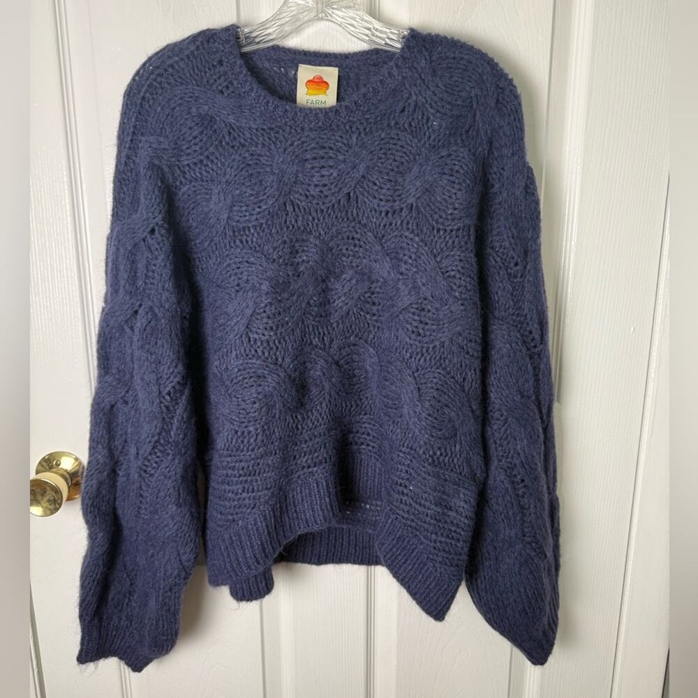 Farm Rio Cable Knit Sweater M - Picture 2 of 6